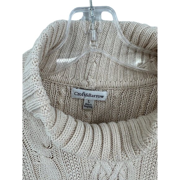 Croft & Barrow Cable Knit‎ Sweater Womens Size L Cabincore Cozycore Gorpcore - Picture 11 of 11
